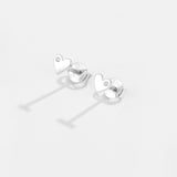 S925 Loving Heart In Sterling Silver Simple Stud – Unique Gift Ideas — 7