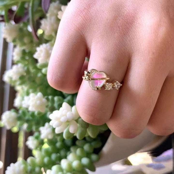 Love Heart-shaped Ring Female Bear Diamond – Gifts for Her — 1