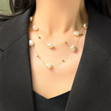 Vintage Baroque Pearl Double Layer Necklace – Jewelry Gift Ideas — 1