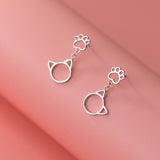 Silver Cute Cat Claw Earrings Sweet Girly Kitten – Cat Lover Gifts — 5