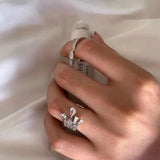 Zirconia Crystal Water Drop Zircon Geometry Rings – Gifts for Her — 9