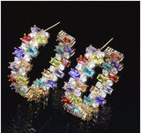 Zircon Stud Earrings Copper Plated Sterling Silver – Small Gift Ideas — 2