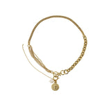 Diamond And Pearl Round T-shaped Buckle Necklace – Jewelry Gift Ideas — 3