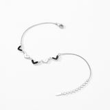 S925 Sterling Silver Black Epoxy Heart Bracelet – Jewelry Gift Ideas — 9