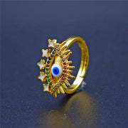 Lucky Eye Shape Geometric Ring Bronze Zirconium – Jewelry Gift Ideas — 7