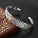 Antique Silver Plated Floral Thread Bracelet – Jewelry Gift Ideas — 5