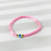 Rainbow Candy Clay Bead Eye Bead Bracelet – Jewelry Gift Ideas — 11