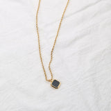 Womens Titanium Steel Simple Design Black Onyx – Jewelry Gift Ideas — 2