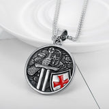 Crusader Templar Shield Pendant Steel Color – Jewelry Gift Ideas — 1