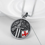 Crusader Templar Shield Pendant Steel Color – Jewelry Gift Ideas — 1