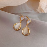 Silver Needle Opal Earrings Temperament Geometric – Stylish Gifts — 6
