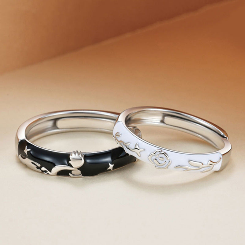 Prince And Rose Couple Ring Fashion Simple Cartoon – Stylish Gifts — 1