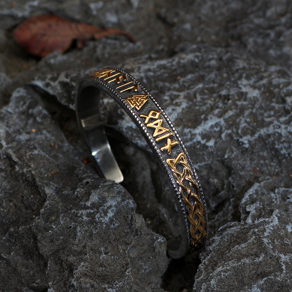 Solid Stainless Steel Viking Rune Bracelet – Jewelry Gift Ideas — 1