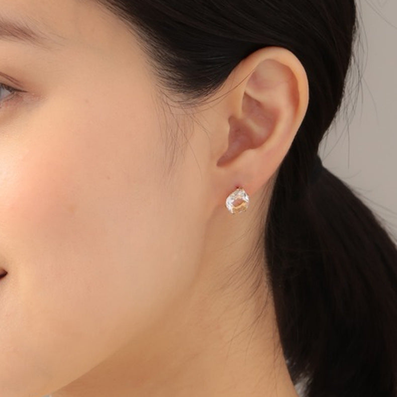 Women's Natural White Crystal Earrings – Gifts for Her — 1