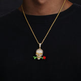 Luminous Epoxy Rose Skull Pendant – Jewelry Gift Ideas — 4