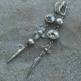 Ancient Silver Leaf Flower Earrings – Stylish Gifts — 4