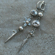 Ancient Silver Leaf Flower Earrings – Stylish Gifts — 4