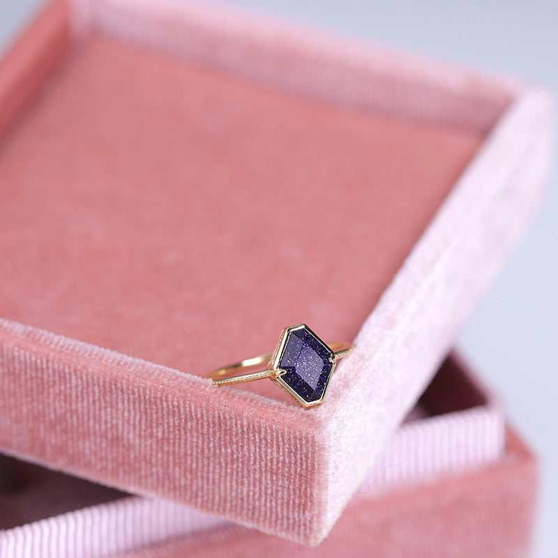 Women's Vintage Blue Emerald Ring – Gifts for Her — 1