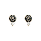Vintage Elegant Camellia Flower Earrings Female – Gifts for Her — 2