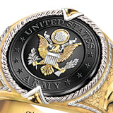 Badge Slogan This We'll Defend Men's Two-tone Ring – Gifts for Him — 2