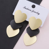 Heart Shaped Geometric Earrings Long Women's Frosty – Stylish Gifts — 3