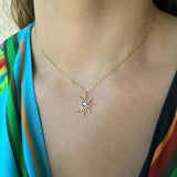 Boho Synthetic Opal Necklace Gold Sun God – Jewelry Gift Ideas — 1