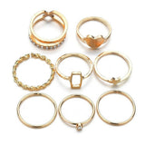 Hollow Love Wave Diamond Combination Ring – Gifts for Couples — 4