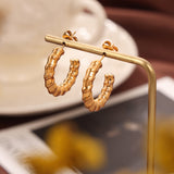 C-shaped Titanium Steel 18k Gold Plated Earrings – Thoughtful Gifts — 7