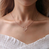 Christmas Small Antlers Deer Head Elk Necklace – Jewelry Gift Ideas — 5