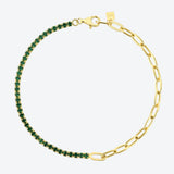 S925 Sterling Silver Diamond Stitching Green – Jewelry Gift Ideas — 1