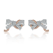 S925 Sterling Silver Bow Ear Stud And Ring – Jewelry Gift Ideas — 4