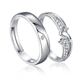 Weddings Simple Couple Style Silver Diamond Ring – Stylish Gifts — 6