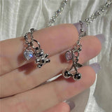 Titanium Steel Love Sweet Cherry Heart Necklace – Jewelry Gift Ideas — 3