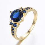 Rhinestone Zircon Four-claw Round Ring – Thoughtful Gifts — 9