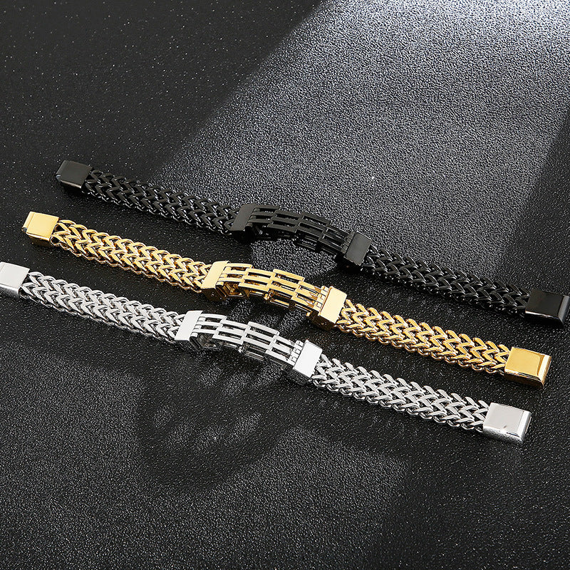 Titanium Steel Men's Bracelet Double-layer – Jewelry Gift Ideas — 1