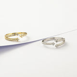Diamond-embedded Open Ring Electroplated Zircon – Everyday Gifts — 1