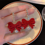 Women's Fashion Vintage Bow Flocked Earrings – Stylish Gifts — 3