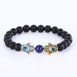 Black Glitter Stone Beaded Men's Bracelet – Jewelry Gift Ideas — 4