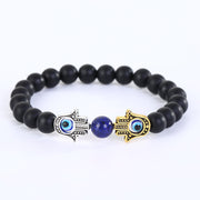 Black Glitter Stone Beaded Men's Bracelet – Jewelry Gift Ideas — 4