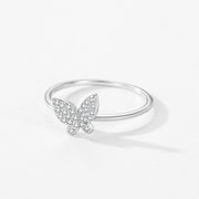 S925 Sterling Silver Butterfly Diamond-studded Ring – Small Gift Ideas — 6