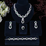 Exaggerated Water Drop Zircon Necklace Earrings – Jewelry Gift Ideas — 6