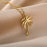 Women's Titanium Steel Colorfast Coconut Clavicle – Gifts for Her — 2