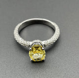 S925 Silver Cubic Zirconia Yellow Simple Elegant Ring – Gifts for Her — 3