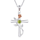 Rose Cross Necklace With Rhinestone Fashion – Jewelry Gift Ideas — 12