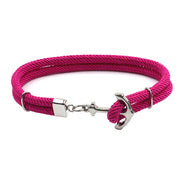 Navy Hand Braided Stainless Steel Anchor Bracelet – Jewelry Gift Ideas — 12