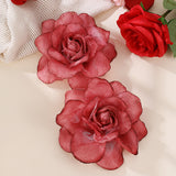 Gradient Stereo Net Yarn Flowers Female Earrings – Gifts for Her — 5