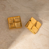 18K Gold Stainless Steel Glossy Cross Texture – Practical Gifts — 5