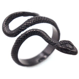 Vintage Men's Long Snake Stainless Steel Ring – Gifts for Him — 9