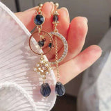 Women's Blue Waterdrop Charm Long Asymmetric – Gifts for Her — 1