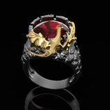 Personalized Gold Two-tone Ruby Dragon Ring New Men's – Gifts for Him — 4